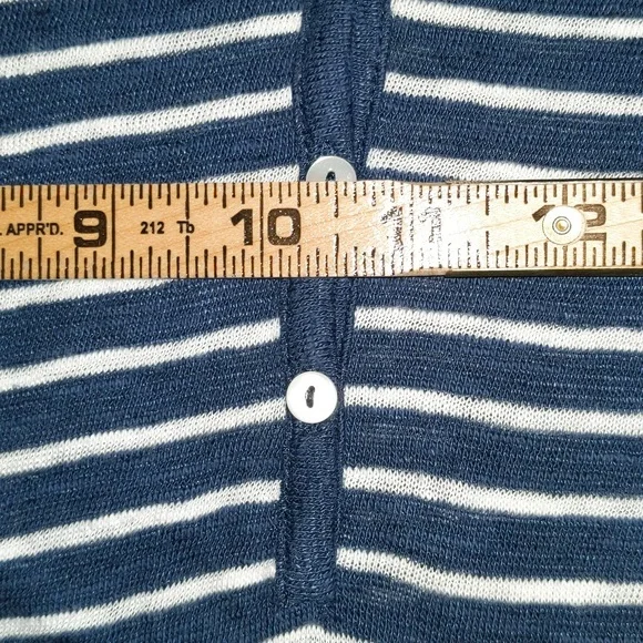 JJill Women's Size L Petite Linen Cotton Blend Nautical Theme Popover Top - Picture 9 of 13